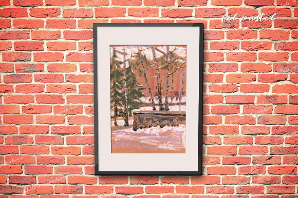 7 digital winter landscapes in Illustrations - product preview 4