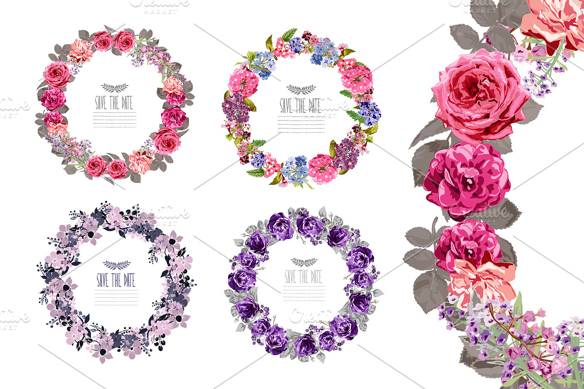 8 Floral Wreaths in Illustrations - product preview 8