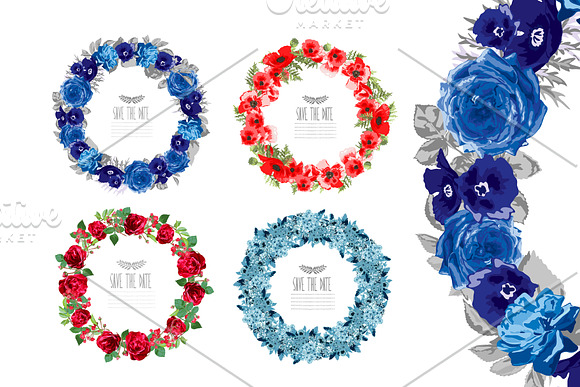 8 Floral Wreaths in Illustrations - product preview 1