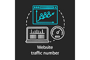 Website traffic number chalk icon