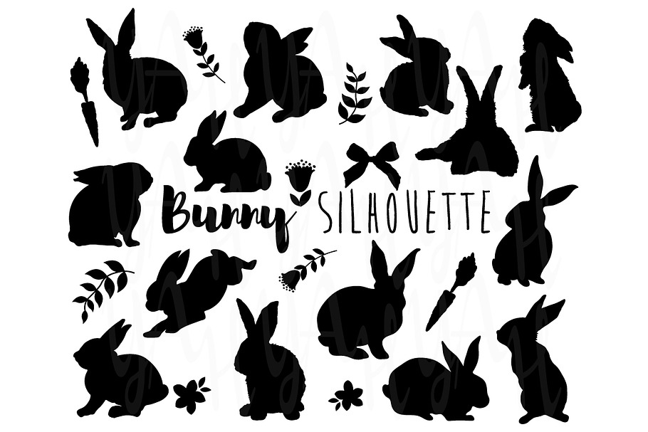 Bunny Silhouette Collections in Illustrations - product preview 8