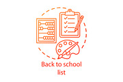 School supplies checklist icon