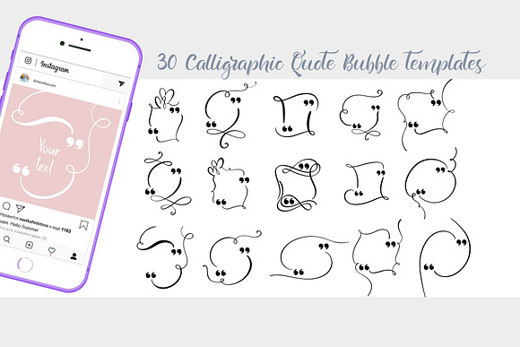 Calligraphic Quote Bubble templates in Objects - product preview 1
