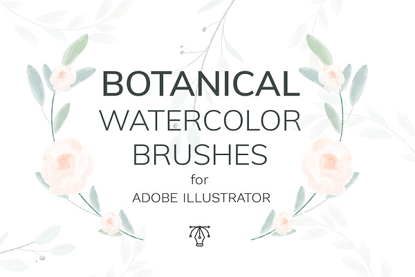 Vector botanical watercolor brushes