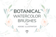 Vector botanical watercolor brushes