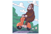Bigfoot on a Scooter