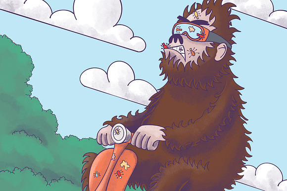 Bigfoot on a Scooter in Illustrations - product preview 1