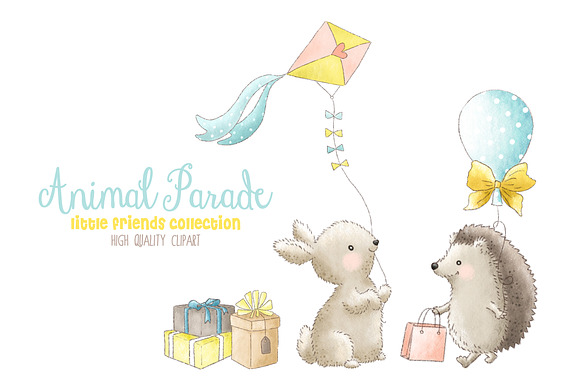 Woodland animals parade clipart in Illustrations - product preview 3