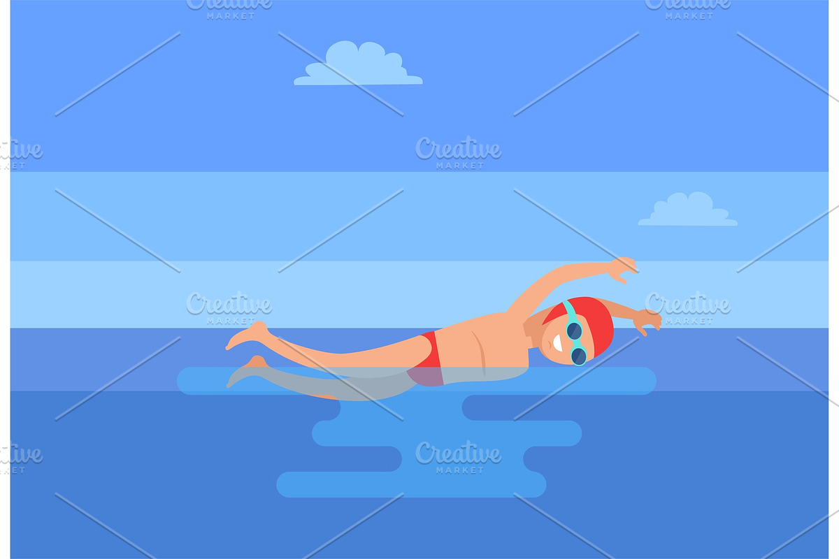 Butterfly Stroke Training Vector in Illustrations - product preview 8