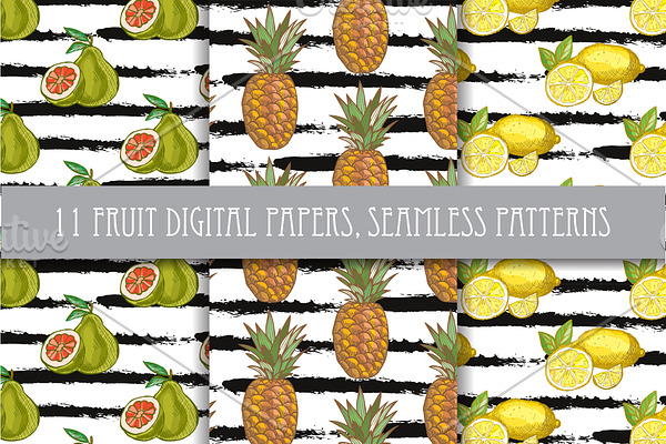 11 Fruit Digital Seamless Papers