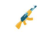 AKM weapon flat design color icon
