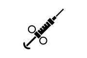 Adrenaline syringe glyph icon