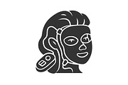 Therapy facial mask glyph icon