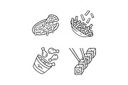 Fast food linear icons set