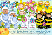 Springtime Kids Character Clipart
