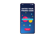 Enter promo code page interface