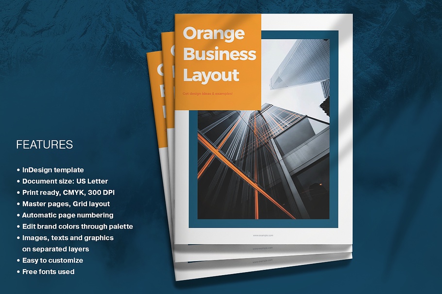 Orange Brochure Layout in Brochure Templates - product preview 8