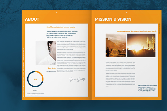 Orange Brochure Layout in Brochure Templates - product preview 1