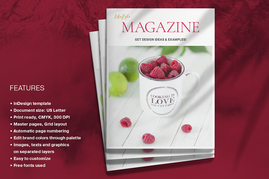 Magenta Magazine Layout in Magazine Templates - product preview 8
