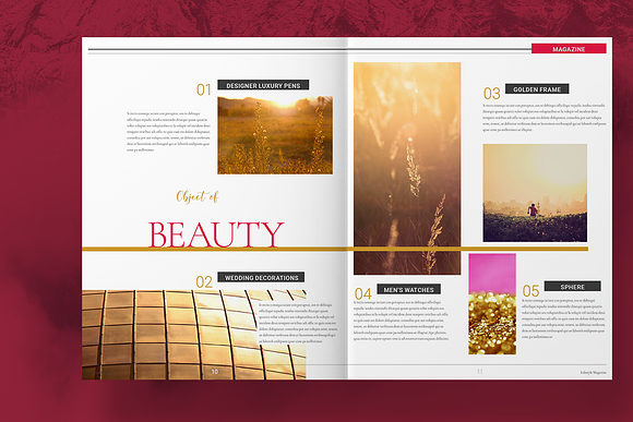 Magenta Magazine Layout in Magazine Templates - product preview 5