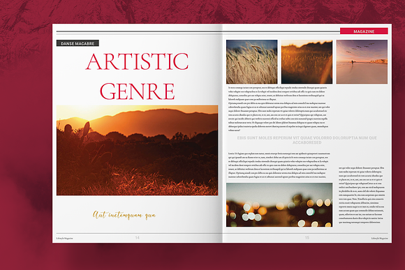 Magenta Magazine Layout in Magazine Templates - product preview 7