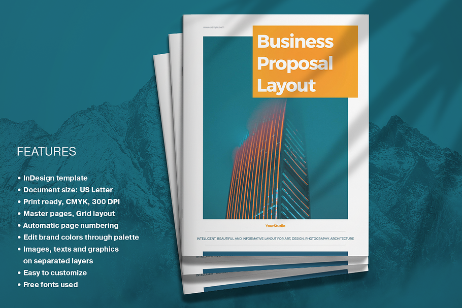 Business Proposal Layout in Brochure Templates - product preview 8