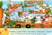 Carrot Patch Bunnies Clipart