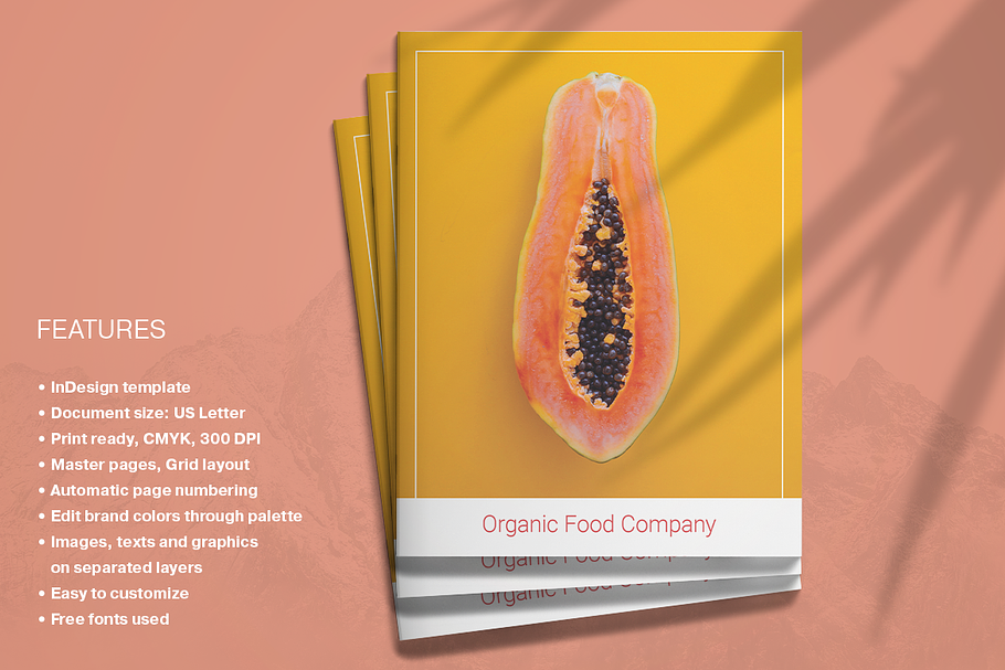 Organic Food Brochure Layout in Brochure Templates - product preview 8