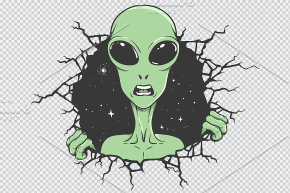 angry alien in Illustrations - product preview 1