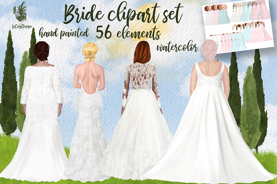Wedding dress clipart Plus size
