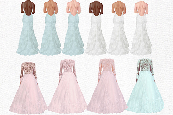 Wedding dress clipart Plus size in Illustrations - product preview 1