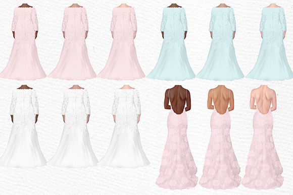 Wedding dress clipart Plus size in Illustrations - product preview 2