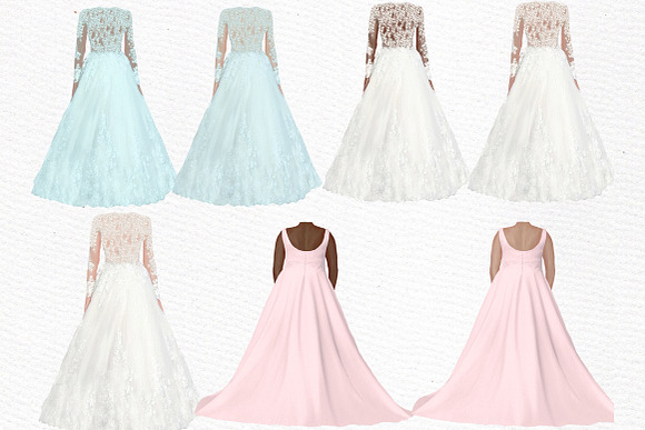 Wedding dress clipart Plus size in Illustrations - product preview 3
