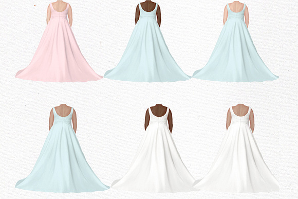 Wedding dress clipart Plus size in Illustrations - product preview 4