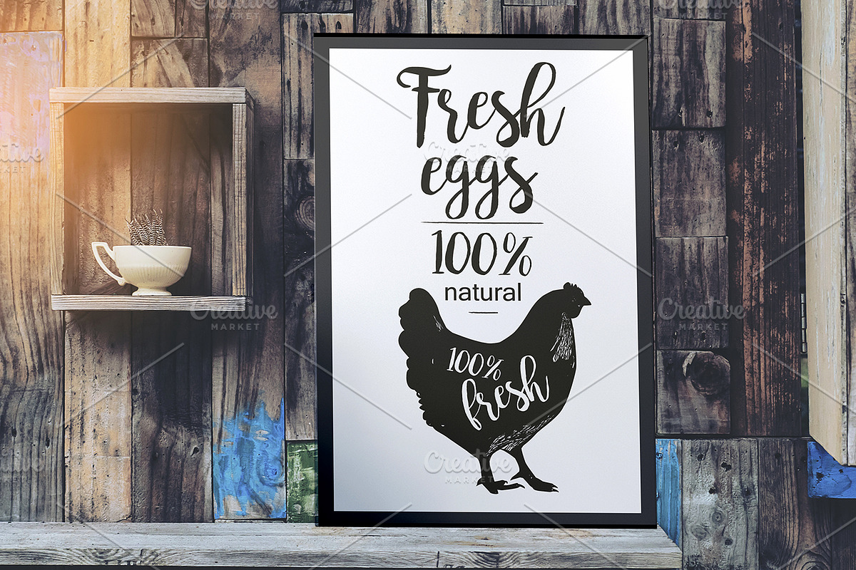 Rustic Farm Frame Mockup in Product Mockups - product preview 8