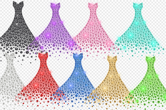 Diamond Gowns Clipart in Illustrations - product preview 1