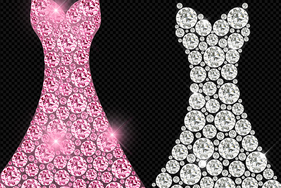 Diamond Gowns Clipart in Illustrations - product preview 2