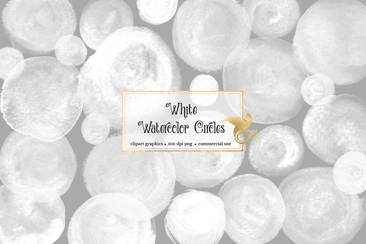 White Watercolor Circles in Illustrations - product preview 8