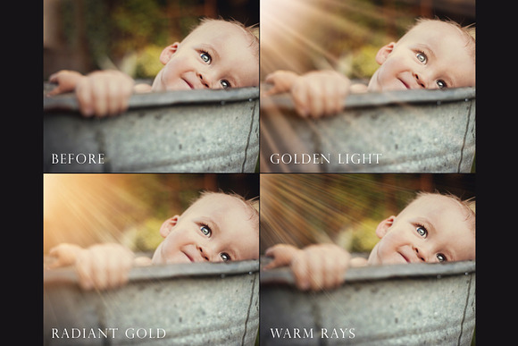 Golden light photoshop overlays in Objects - product preview 1