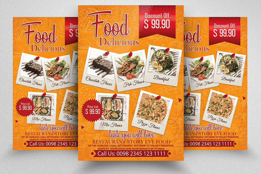 Food Menu Restaurant Offer Flyer