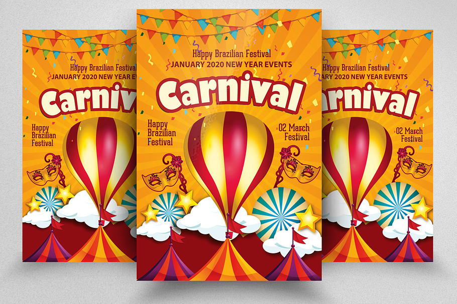 Happy Carnival Festival Flyer Psd
