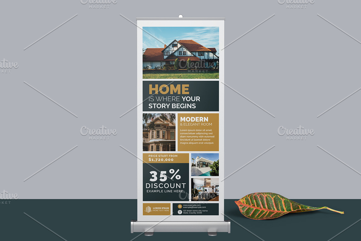 Property Sale Roll-up Banner in Stationery Templates - product preview 8