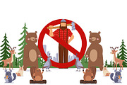 Lumberjack cartoon character with ax