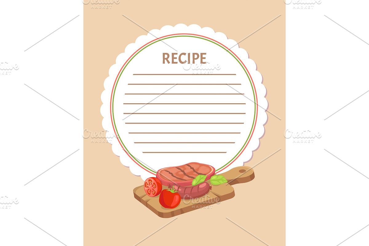 Food Ingredients Wooden Board Recipe in Illustrations - product preview 8