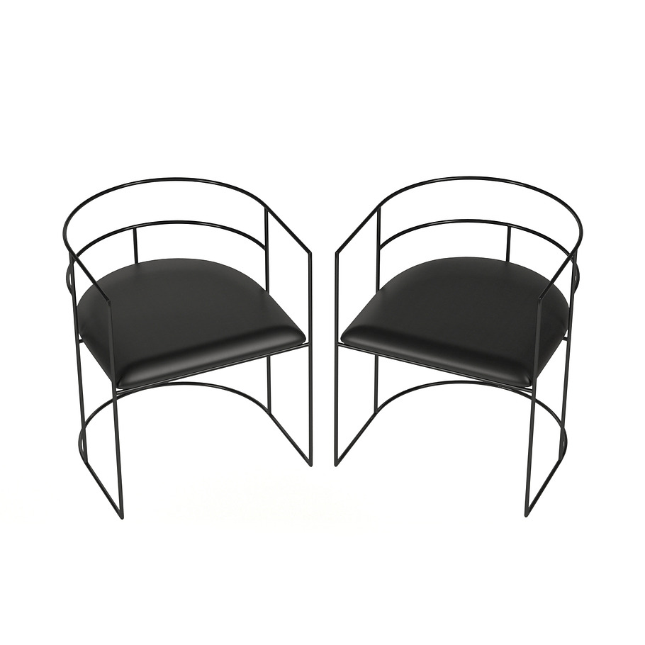 J1 steel rod armchair in 3D - product preview 1
