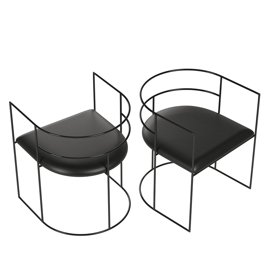 J1 steel rod armchair in 3D - product preview 5