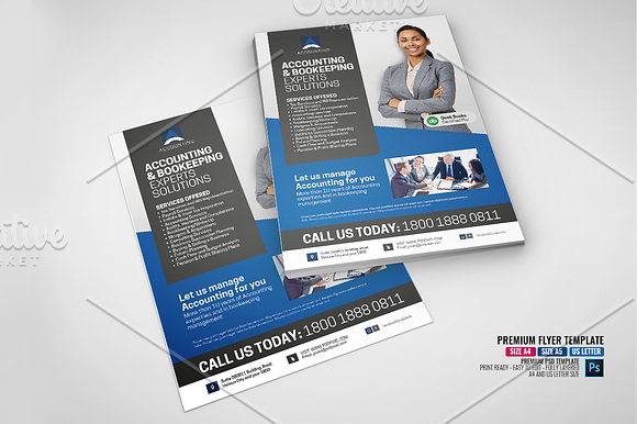 Accounting Company Services Flyer in Flyer Templates - product preview 3
