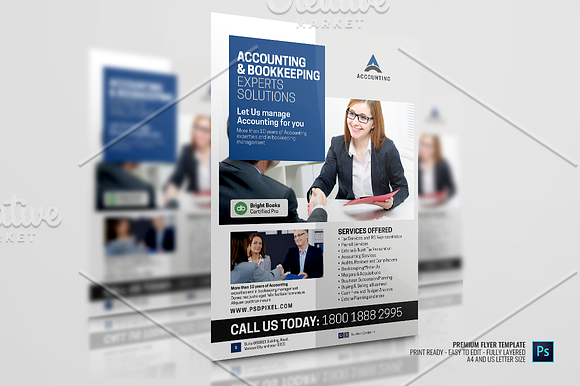 Accounting Experts Services Flyer in Flyer Templates - product preview 2