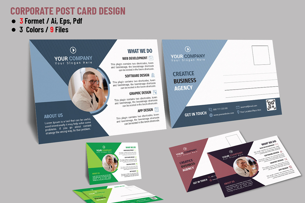 Corporate Post Card Design in Postcard Templates - product preview 8