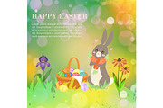 Happy Easter card with cute bunny